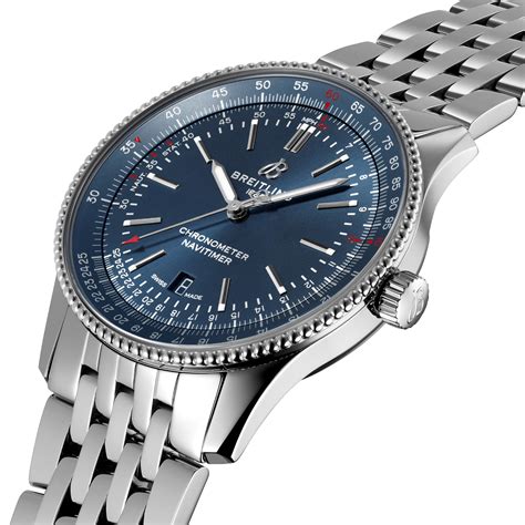 silber blaue breitling|Navitimer Automatic Gmt 41 .